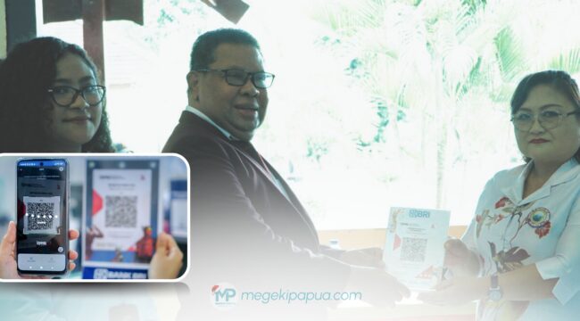 Foto: Penyerahan simbolis QRIS Charity kepada Pdt. Andrikus Mofu, M.Th dalam Raker IV Klasis GKI Mimika sebagai bagian digitalisasi persembahan gereja.